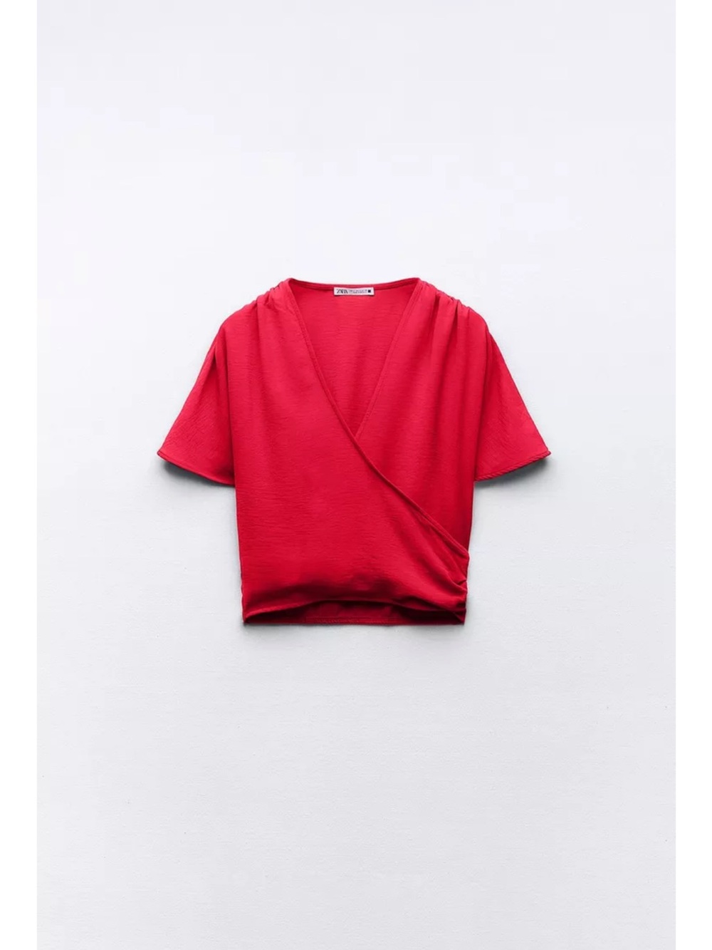 Zara Bright Red Wrap Crop Top and Pant set